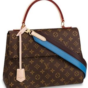 LOUIS VUITTON CLUNY MM MONOGRAM BLUE STRAP